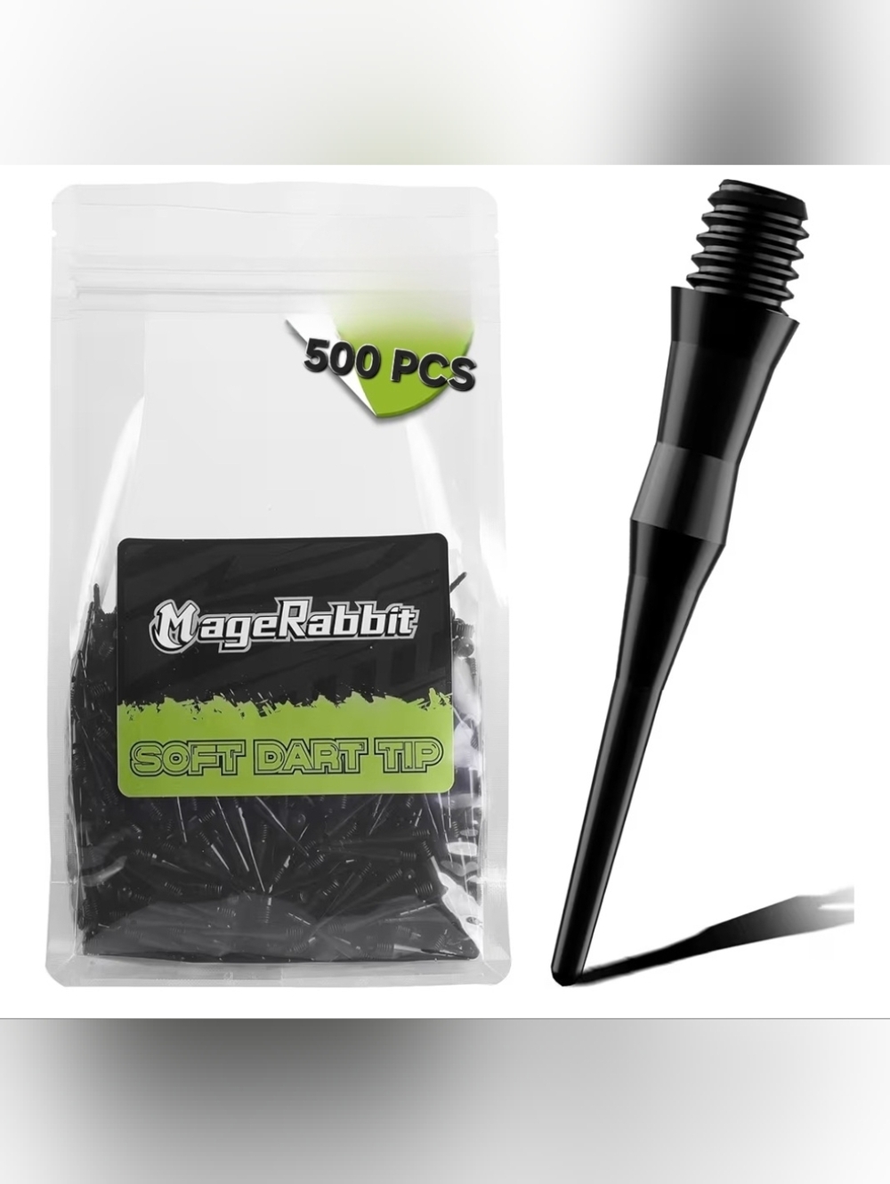 Black Soft Dart Tips - 500 Pack